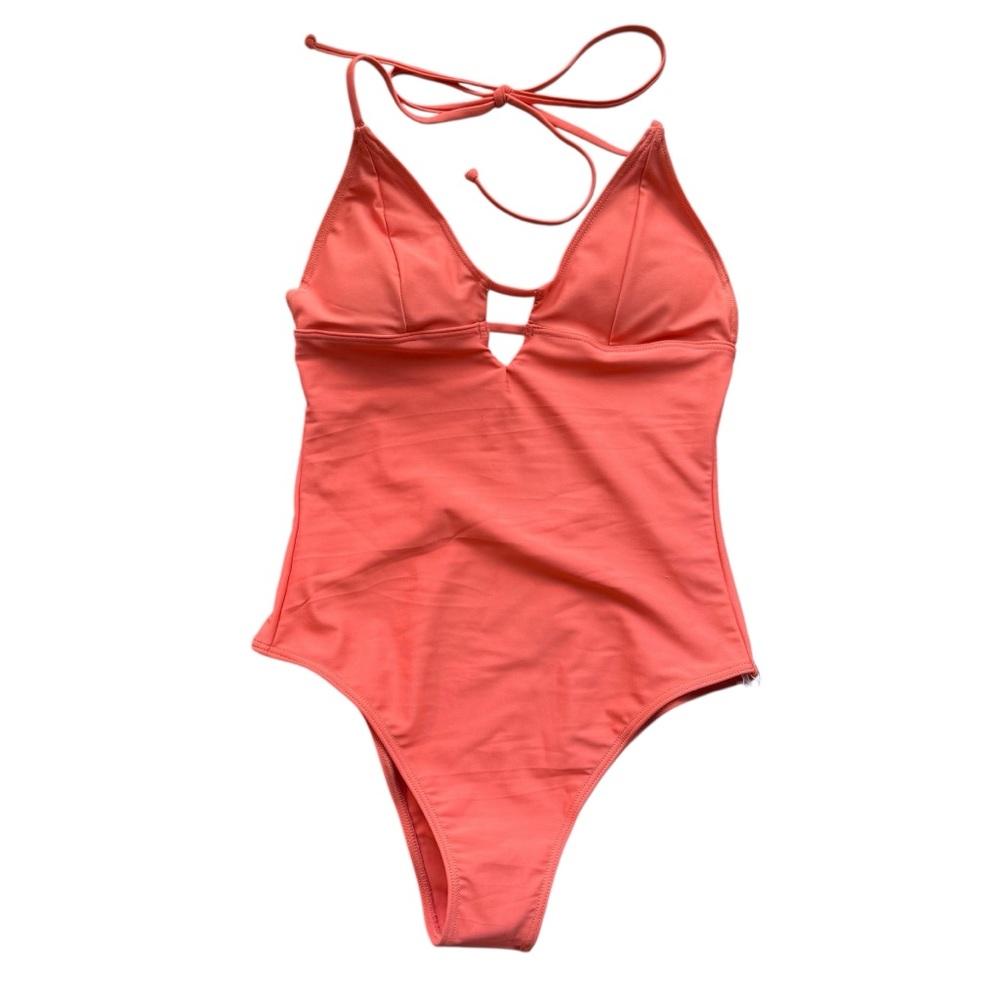 Sisstrevolution vibrant coral cutout one-piece swimsuit SMALL NWT coastal